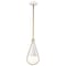 Nuvo Admiral 1-Light Pendant 6 in. Matte White and Natural Brass White Opal Glass 60/7922 - alternate 6